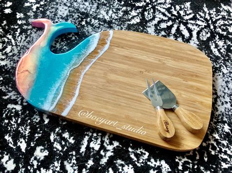 Large Ocean Whales Cheese Board Personalized Engraving House Warming T Mother S Day T