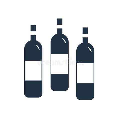 Vector Del Icono De La Botella De Vino Aislado En El Fondo Blanco