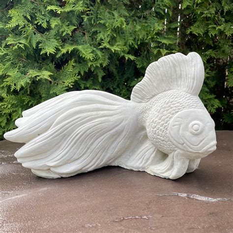 Concrete Fish Statuary Etsy