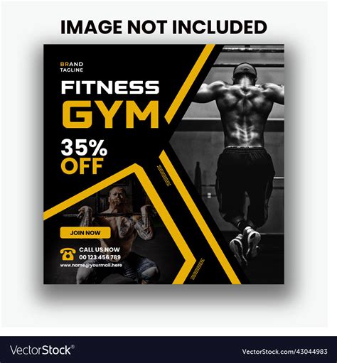 Fitness Gym Social Media Post Royalty Free Vector Image