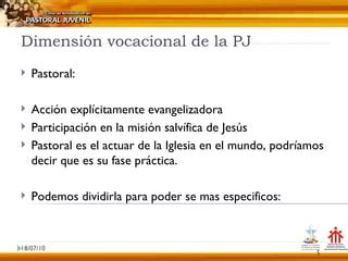 Dimensión vocacional de la pj PPT