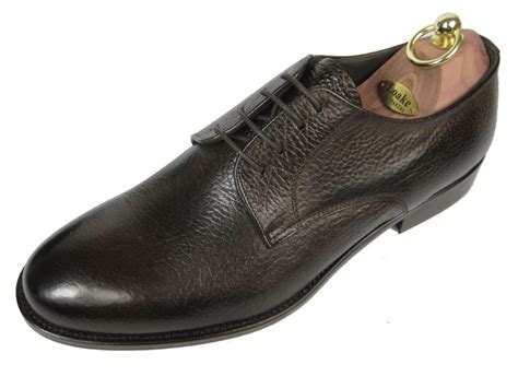 Giorgio Scarpe Herren Grain Lederschuhe Plain Derby Dunkel Braun