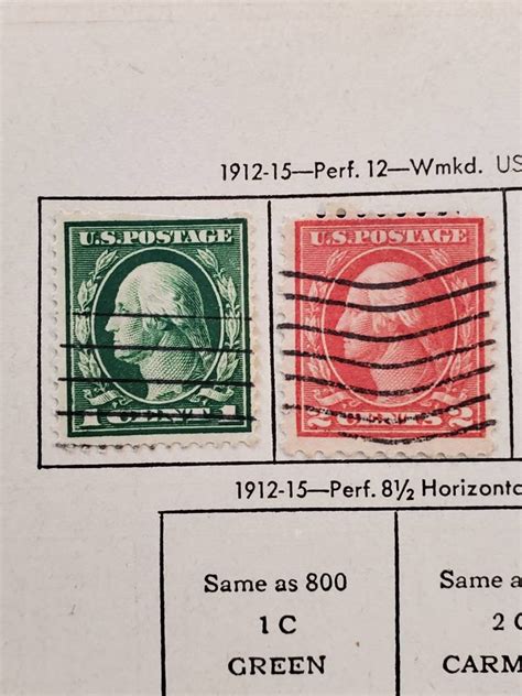George Washington Green 1c Stamp And Red 2c Stamp Etsy