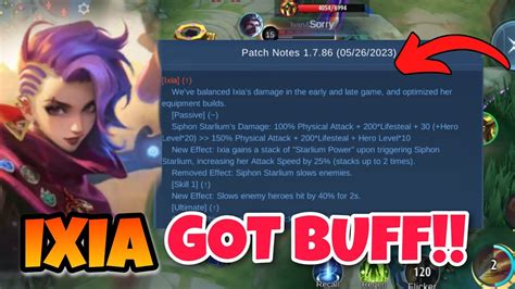 ML NEW HERO IXIA GOT BUFF 20 KILLS MLBB MOBILELEGENDSBANGBANG