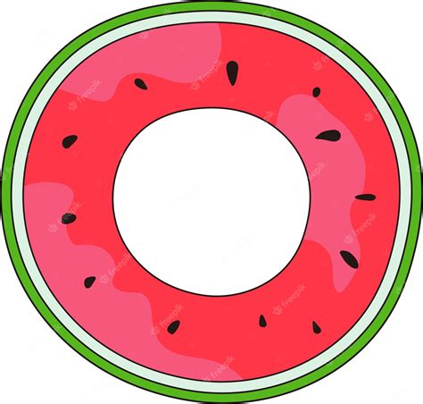 Premium Vector Sweet Donut Cartoon Watermelon Illustration