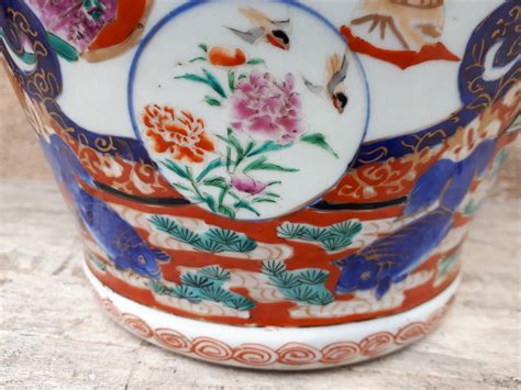 Proantic Paire De Grands Vases Japonais En Porcelaine D Arita Imari