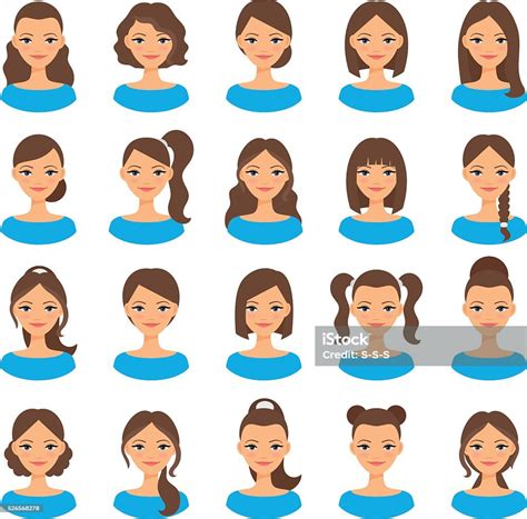 Women Various Hair Styles Stock Illustration Download Image Now