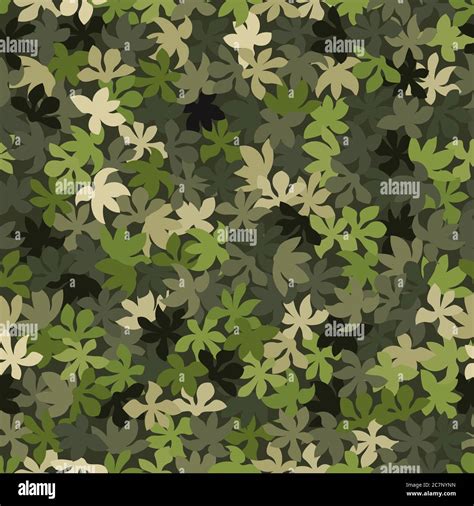 Green Camouflage Pattern Background Seamless Vector Illustration Stock