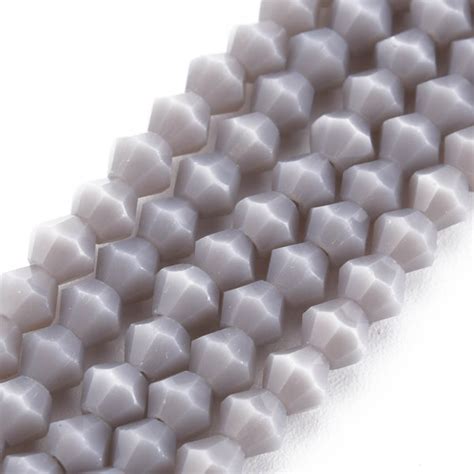 Crystal Bicone Bead Opaque Grey 4mm Riverside Beads