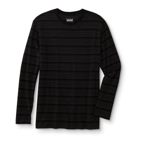 Basic Editions Mens Long Sleeve T Shirt Striped