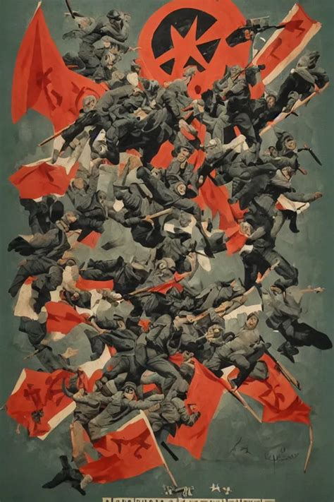 A Epic Socialist Realism Poster Of Communist Opossum Stable Diffusion