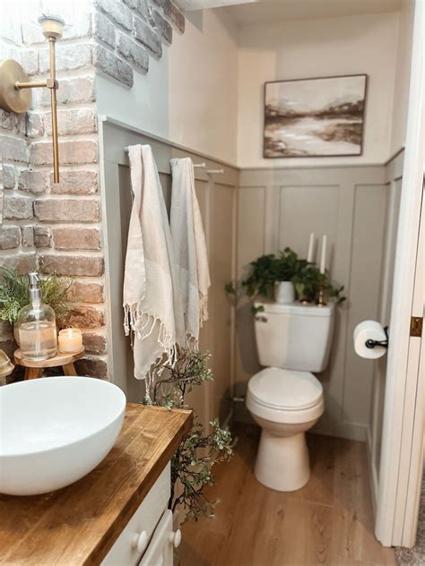 Cottage Bathroom Small Bathroom With Brick Backsplash Vessel Sink