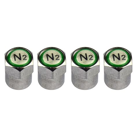 Set Of 4 Nitrogen N2 Green Copper Tire Stem Valve Caps Covers Car