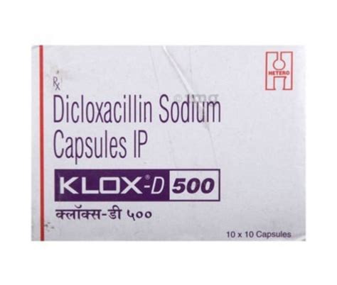 Klox D 500 Dicloxacillin Sodium Capsules Ip 10x10 Capsules Strips Pack At Best Price In Nagpur