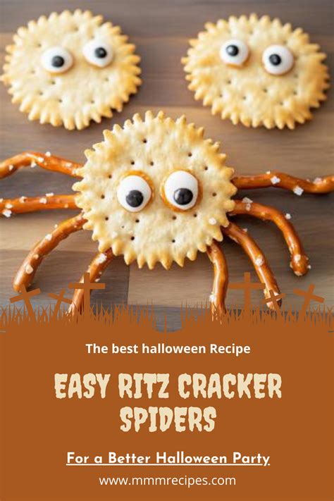 Easy Ritz Cracker Spiders A Spooky Fun Snack For Halloween