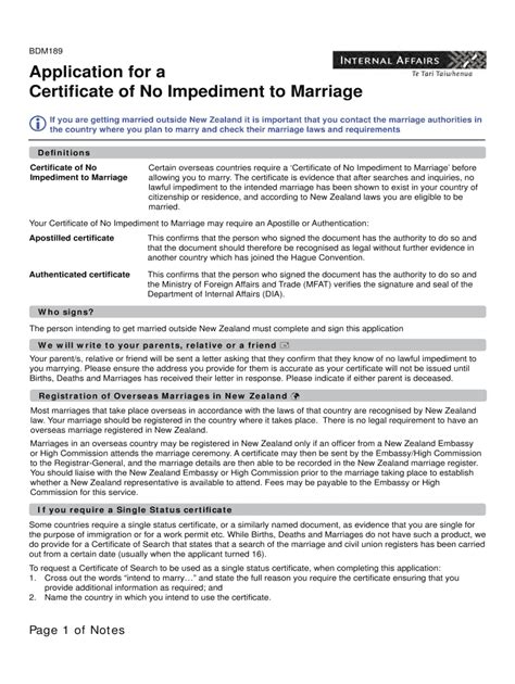 Fillable Online Certificate Of No Impediment To Marriage Fax Email