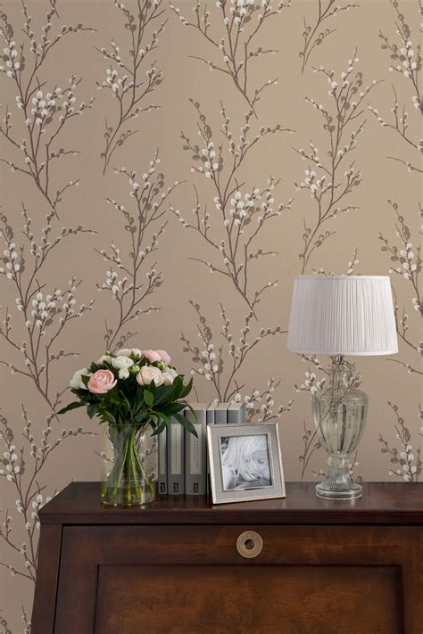 Buy Laura Ashley Natural Pussy Willow Wallpaper Wallpaper From The Next Uk Online Shop