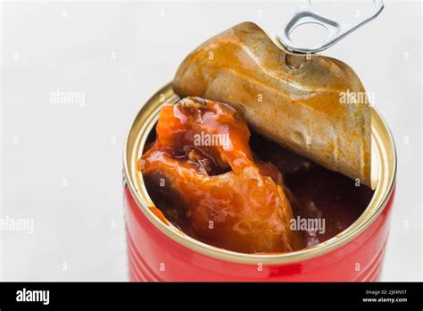 The Canned Sardines In Tomato Sauce Stock Photo Alamy