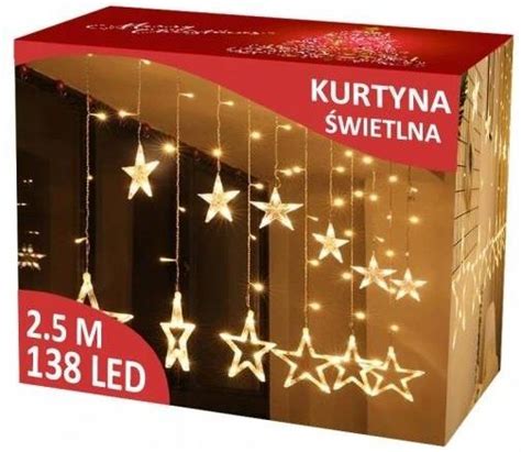 Gwiazdy Led Wiszace Lampki Sople Choinkowe Kurtyna Dekoracja Okien