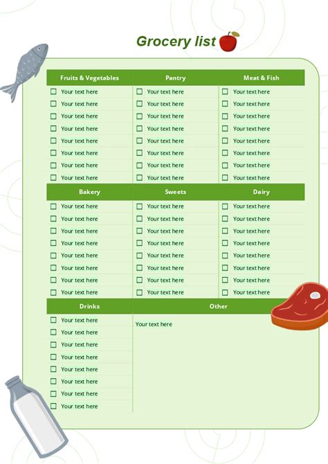 Grocery List Templates Onlyoffice