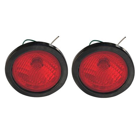 Apsmotiv 2x 4 Round Rear Lights Lamp Tail Lights Assembly Set With 12v Bulbs Suitable For Bus