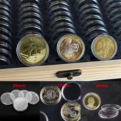 Hicarer Coin Capsules Round Plastic Coin Holder Case With Storage