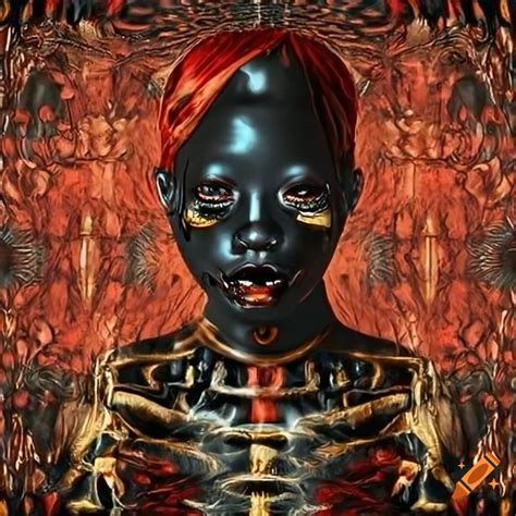 Surreal Abstract Artwork Of A Cyborg African Tribe On Craiyon