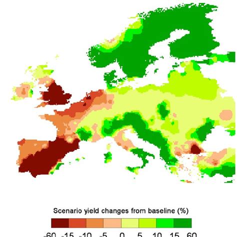 Agriculture Crop Yield Changes Of The 25°c Scenario 2080s