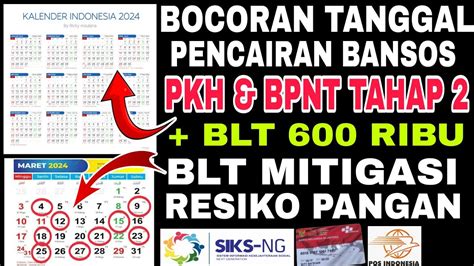 JADWAL TANGGAL PENCAIRAN PKH BPNT TAHAP 2 BLT MITIGASI PANGAN 600