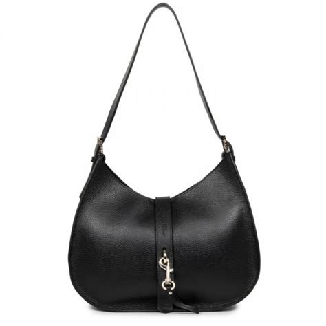 Sac Hobo Foulonne Double Hook Lancaster Noir In Nude Minella Maroquinerie