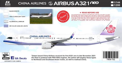 Adecs Decals Catalogue China Airlines A Neo Decalset