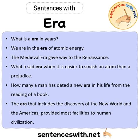 sentences  era sentences  era sentenceswithnet