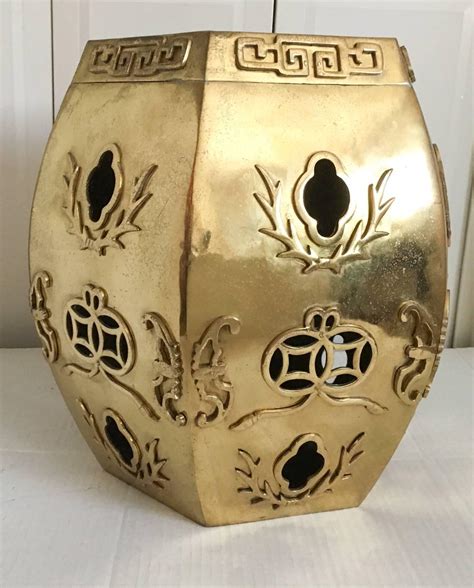 Heavy Solid Brass Asian Garden Stool At 1stdibs