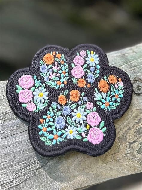 Paw Print Iron Onsew On Embroidery Patch Paw Print Patch Dog Paw