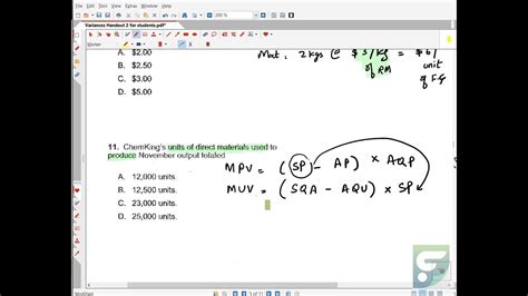 Cma Part 1 Mcqs Variance Analysis Youtube