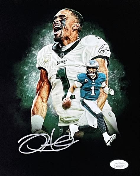 Jalen Hurts Signed Eagles 8x10 Photo JSA Pristine Auction