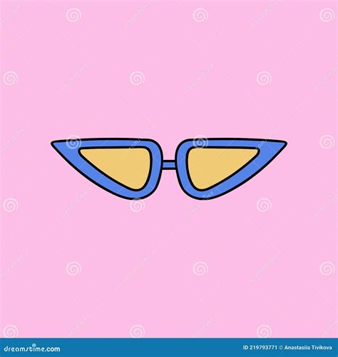 Hand Drawn Trendy Vector Clipart Of Sunglasses Stock Vector Illustration Of Modern Frame