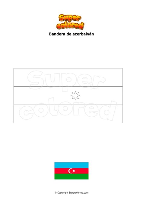 Dibujo Para Colorear Bandera De Azerbaiy N Supercolored The