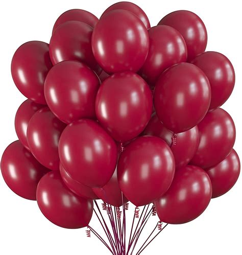 Prextex Garnet Red Balloons Inch With Ribbon For Party Weddings