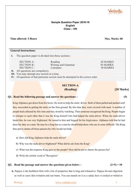 Sample Paper English Cbse Class 8 Hot Sex Picture