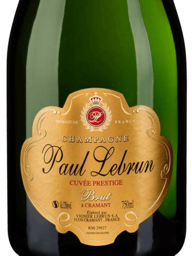 Paul Lebrun Cuvée Prestige Brut Champagne Grand Cru Cramant Vivino US