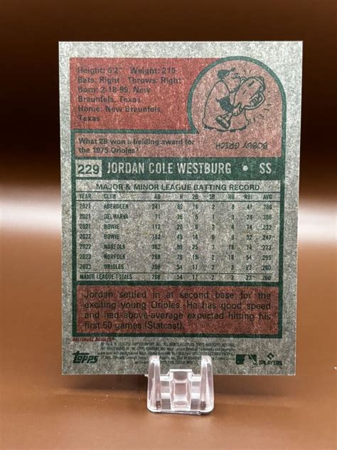 2024 Topps Heritage Chrome 999 Baseball Card Jordan Westburg RC 229