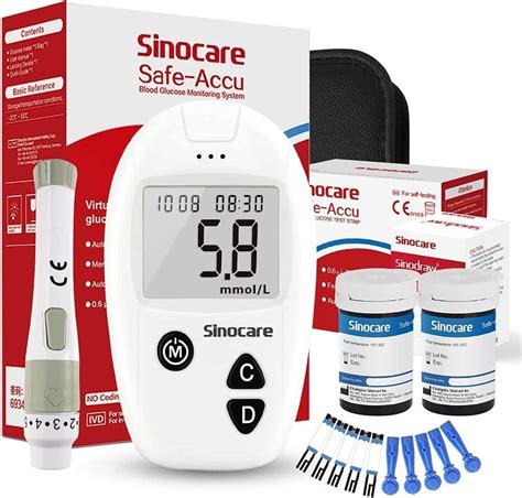 New Arrival Sinocare Diabetes Testing Kit Blood Glucose Monitor Safe