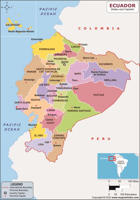 Ecuador Provinces And Capitals List And Map List Of Provinces And