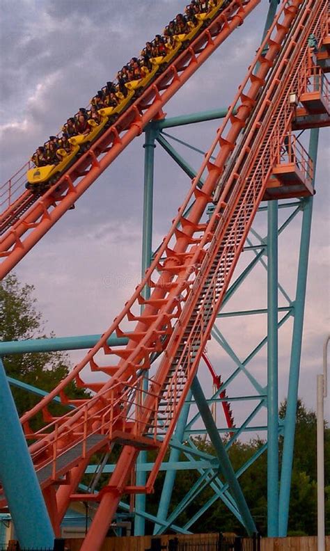 Vintage Carowinds 2011 People On A Rollercoaster Editorial Stock