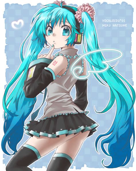 Safebooru Aqua Eyes Aqua Hair Detached Sleeves Hatsune Miku Headset Long Hair Necktie Skirt