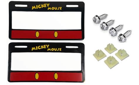 Par De Marcos Porta Placas Mickey Negro Con Tornillos Env O Gratis