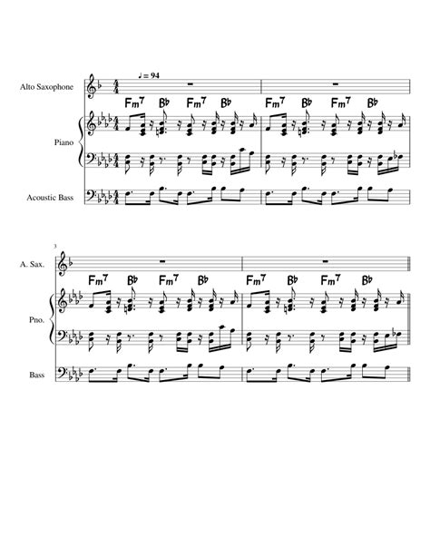 Mas Que Nada Sheet Music For Piano Saxophone Alto Bass Guitar Mixed Trio