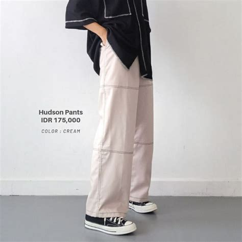 Jual Hudson Pants Celana Kulot List Korean Style Stradivarius Cowok