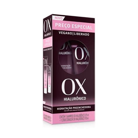 Pack Shampoo Ox Hialurônico 375ml Condicionador 170ml Supermercados